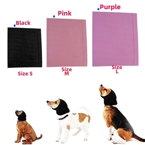Detailed chart showing dog snoods in black, pink, and purple across S, M, and L sizes