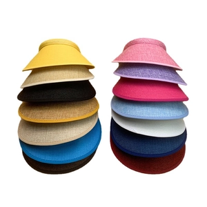 Classic sun visor hats for women in multiple colors with breathable straw weave design