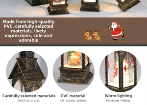 Detail of Christmas LED lantern showing retro bronze finish and warm micro landscape light