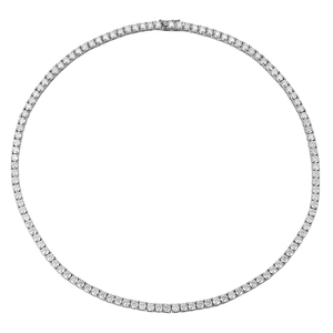 Luxury 925 silver moissanite tennis necklace with round cut sparkling stones for unisex