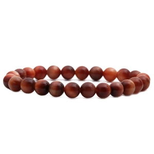 Natural red tiger eye beaded bracelet featuring high-quality round gemstones and cat-eye effect
