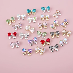 Nail Art Charms Bow Knot Alloy Rhinestone Crystal Jewelry Manicure DIY Decoration Elegant Sparkling Colorful 3D