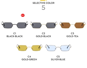 Detailed comparison of vintage polygon sunglasses in five stylish metal frame colors