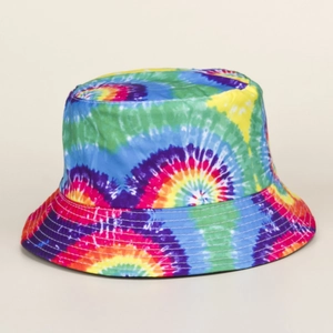Chapeau bob tie-dye coloré avec motif graffiti spirale pour la mode d'été urbaine
