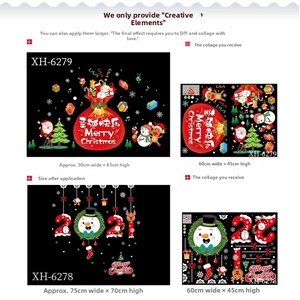 Détails des autocollants de Noël DIY avec motifs Père Noël, rennes et bonhomme de neige