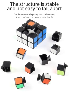 Detail of internal spring core structure and durable ABS parts of a 3x3 speed cube