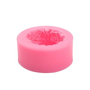 Rosa Zylinder-Silikonform für DIY-Rosenblütenkugel-Kuchendeko und Seifenherstellung