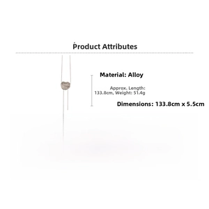 Spécifications du collier pendentif rose en alliage, poids 51,4g et longueur 133,8cm