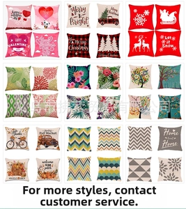 Variety pack of decorative pillow covers with holiday themes and geometric patterns