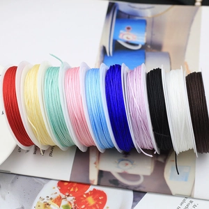 Macro shot of colorful 72 nylon threads on white spools for DIY jewelry making and knots