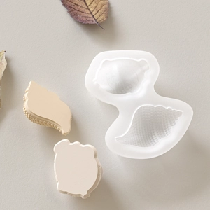 Detail view of silicone mold for DIY resin seashells and conch crafts with textured finish