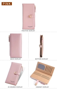 Lange Damen Geldbörse in Pink mit Kiesellederstruktur und mehreren Kartenfächern