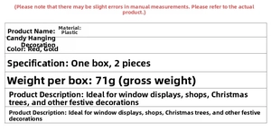 Detailed specification chart for large plastic candy Christmas tree hanging ornaments
