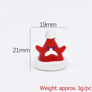 Figurine miniature bonnet de Noël avec dimensions 19x21mm pour bricolage en résine