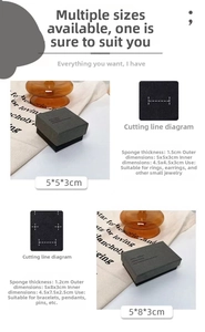 Detailed size specifications for jewelry gift boxes with interior foam dimensions
