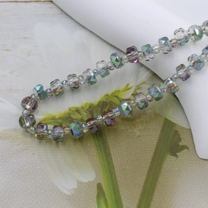 Sparkling 6mm rainbow crystal beads with AB finish for DIY jewelry and phone chains