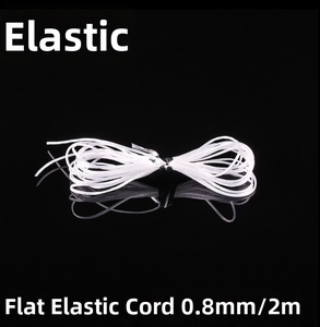 Detailed macro view of 0.8mm flat elastic white cord for DIY jewelry beading projects