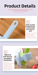 Silicone BBQ oil brush with heat resistance from -40C to 220C and hang hole detail
