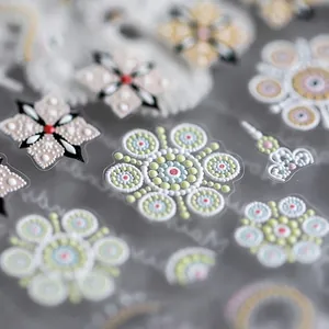 Adesivi Per Unghie In Rilievo Mandala Motivo Floreale Boho Decorazione Per Manicure Fai Da Te Autoadesiva Per Donne