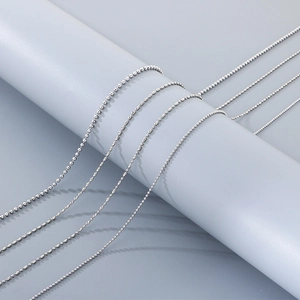 Colliers à billes minimalistes en acier inoxydable, divers styles et fini argent