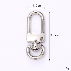 Silver zinc alloy lobster clasp with dimensions 1.3cm by 3.5cm and 6g weight details
