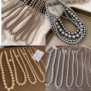 Collier De Künstliche Perles Rétro Français Pour Femmes Bijoux Minimalistes Élégants Avec Chaîne D'extension Réglable En Alliage