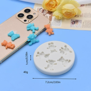 Silikonform für Kekse und Bären aus Fondant und Schokolade mit 7,2 cm runder Basis