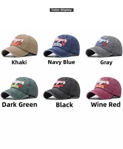Detailed color grid display of washed cotton baseball caps with Player 76 embroidery