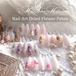 Nailart-Set mit 3D-Blumen aus Zellstoff, weiße und rosa Gänseblümchen-Dekoration