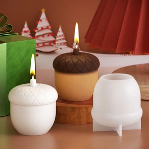 Pine cone acorn shaped silicone mold for DIY Christmas scented candles and resin crafts