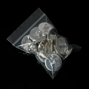 Pack of 100 thick transparent self-sealing bags with silver metal DIY fasteners