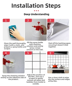 Step-by-step guide for installing self-adhesive kitchen oil-proof silver wallpaper
