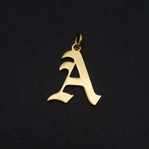 Gothic style gold plated stainless steel letter A pendant for DIY jewelry making