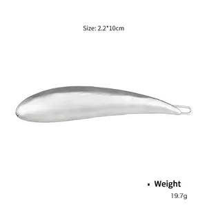 Lava texture metallic silver hair clip minimalist water drop design 2.2x10cm 19.7g