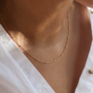Simple Collier Chaîne Satellite en Acier Inoxydable pour Femme Or Argent Or Rose Minimaliste Délicat Collier Ras du Cou Bijoux Street Style Cadeau