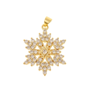Exquisite goldene Schneeflocken-Halskette mit funkelnden Zirkonia-Steinen besetzt