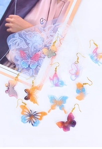 Détails de moules en silicone papillon avec boucles d'oreilles en résine dégradée