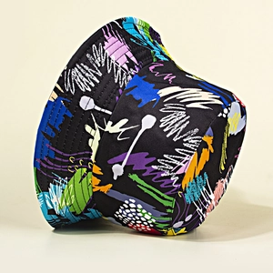 Chapeau bob imprimé graffiti aux couleurs vives en toile durable pour protection solaire