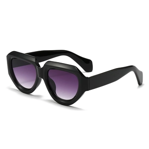 Chunky thick frame sunglasses for women and men, stylish geometric UV400 sun protection eyewear.