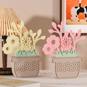 Stampo in silicone 3D per piante e fiori fai-da-te in gesso con design floreale a onde