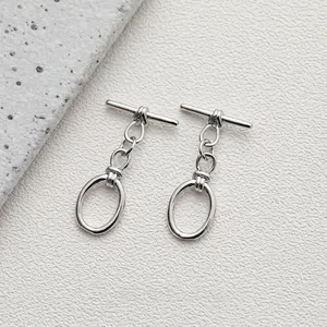 Macro view of silver 14K plated metal OT toggles for DIY necklace and bracelet jewelry