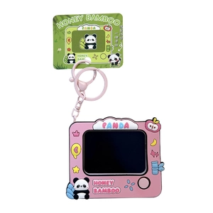 Panda themed mini doodle board keychain toy for children, cute stress relief bag charm