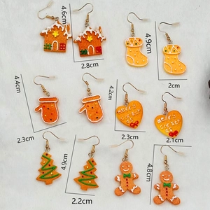 Lot de boucles d'oreilles de Noël en résine avec bonhomme de neige et sapin