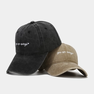 Casquette De Baseball Coton Lavé You Are Enough Coeur Brodé Réglable Vintage Chapeau Soleil Femme Extérieur