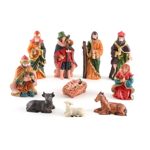 11-piece resin nativity scene figurines set for Christmas and Easter table decoration