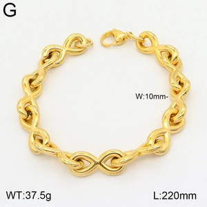Fashionable 18K gold-plated stainless steel infinity link bracelet with lobster clasp