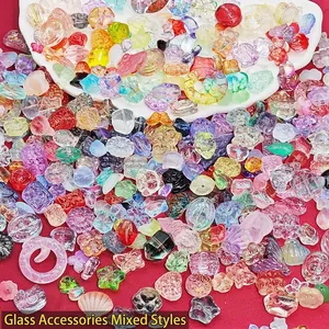 Colorful mixed glass bead charms for DIY jewelry making in various shapes and sizes