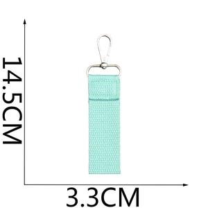 Mintgrüner gewebter Schlüsselanhänger mit silbernem Karabiner, 14,5 cm Länge