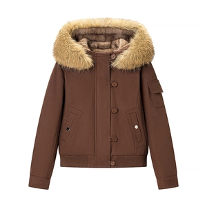 Giacca Corta Donna Collo In Pelliccia Sintetica Rimovibile Cappuccio Cappotto Invernale Spesso Retro Casual Tinta Unita