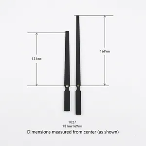Minimalist black metal clock hands kit model 1027 size 131mm and 169mm for DIY clocks